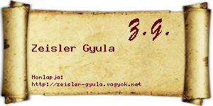 Zeisler Gyula névjegykártya